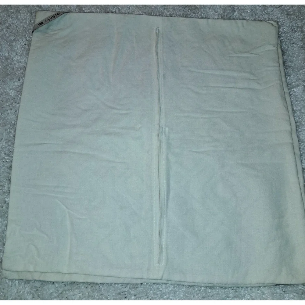 Callisto Home Geometric Beaded Pillow‎ Cover Euro Shams Neutral